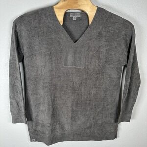 Barefoot Dreams CozyChic Ultra Lite V-Neck Tunic Sweater Gray Womens Size XL
